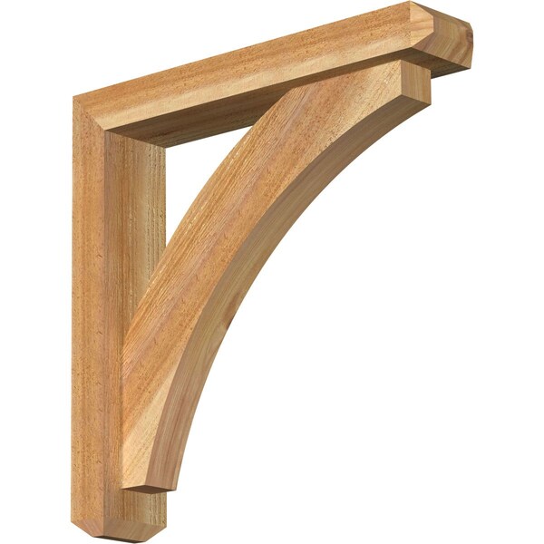 Ekena Millwork Thorton Craftsman Rough Sawn Bracket w/ Offset Brace, Western Red Cedar, 4"W x 20"D x 20"H BKT0402X20X20THR04RWR - main
